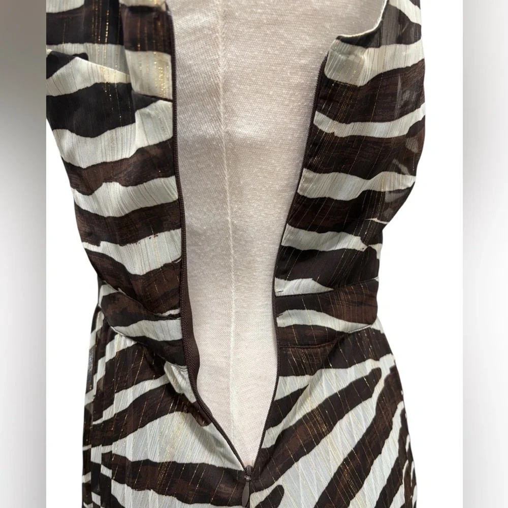 Michael Kors Women's Zahra Pleated Zebra Print Dress | Size 4
